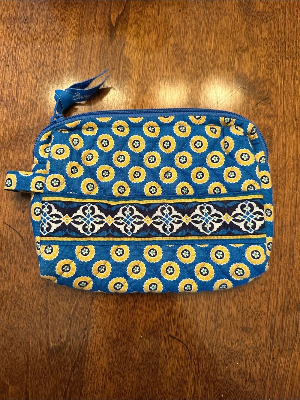 Vera Bradley Blue and Yellow Quilted Patterned Tote